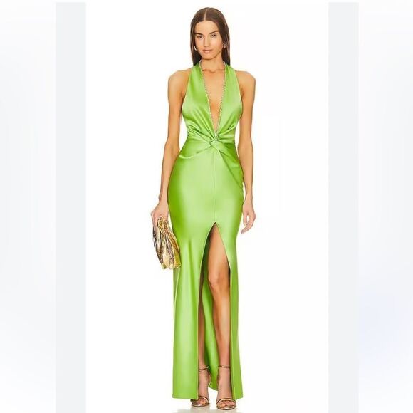 KHANUMS HALTER NECK DRESS WITH SLIT NWT - Picture 1 of 9